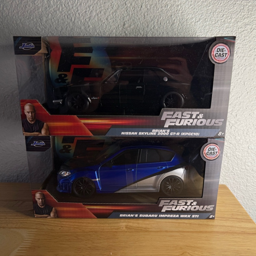 Fast & Furious Die-Cast Car Set Brian’s Nissan skyline gt-r & Subaru Impreza sti